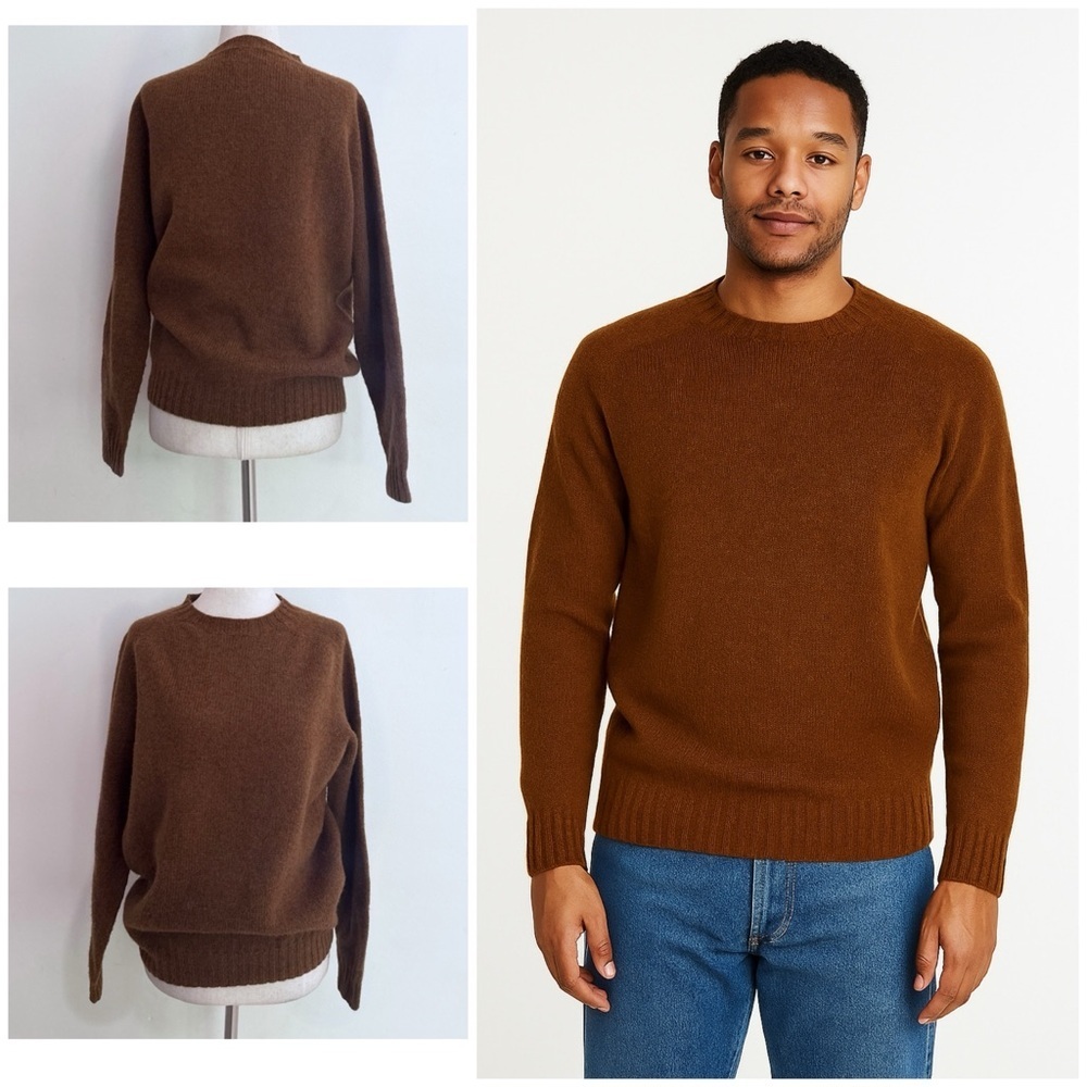 O'Connell's O'Connell's Scottish 100% Pure Wool Classic Brown Sweater Unisex M​​